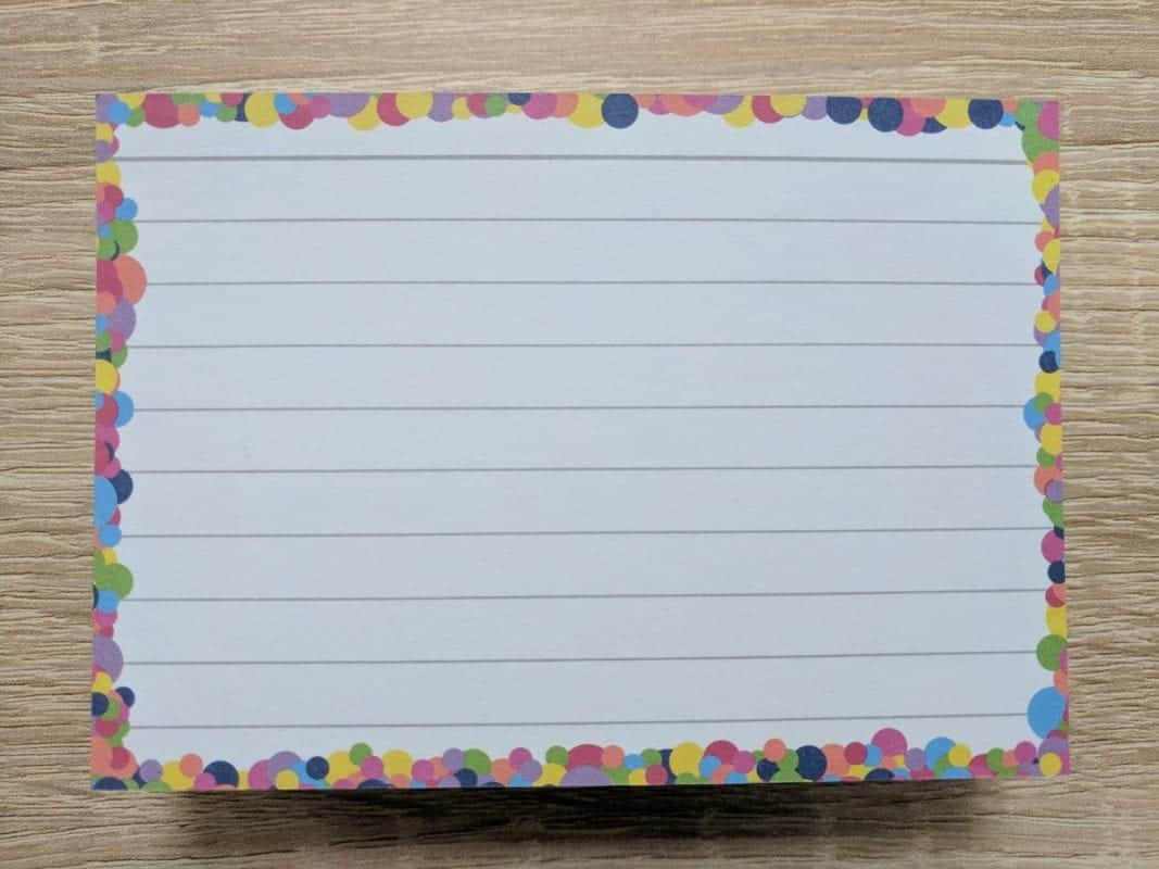 Confetti flashcard