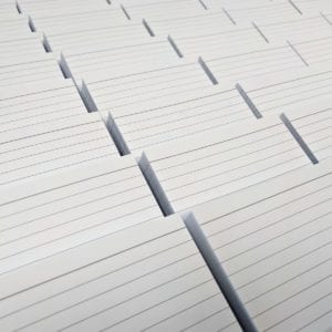 1000 witte gelinieerde Leitner flashcards