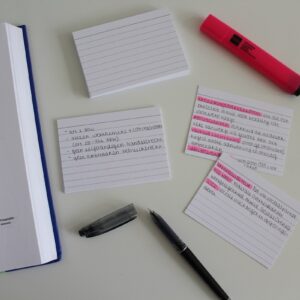 Leitner Flashcards A7 wit gelinieerd - voor Recht