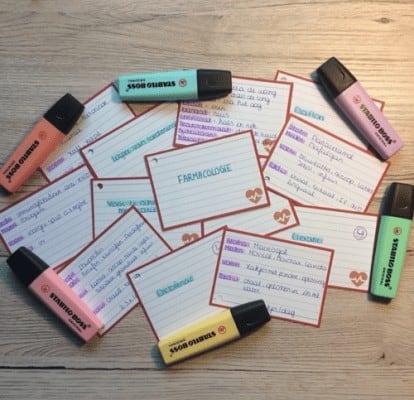 Flashcards voor farmacologie - rood - fanmail