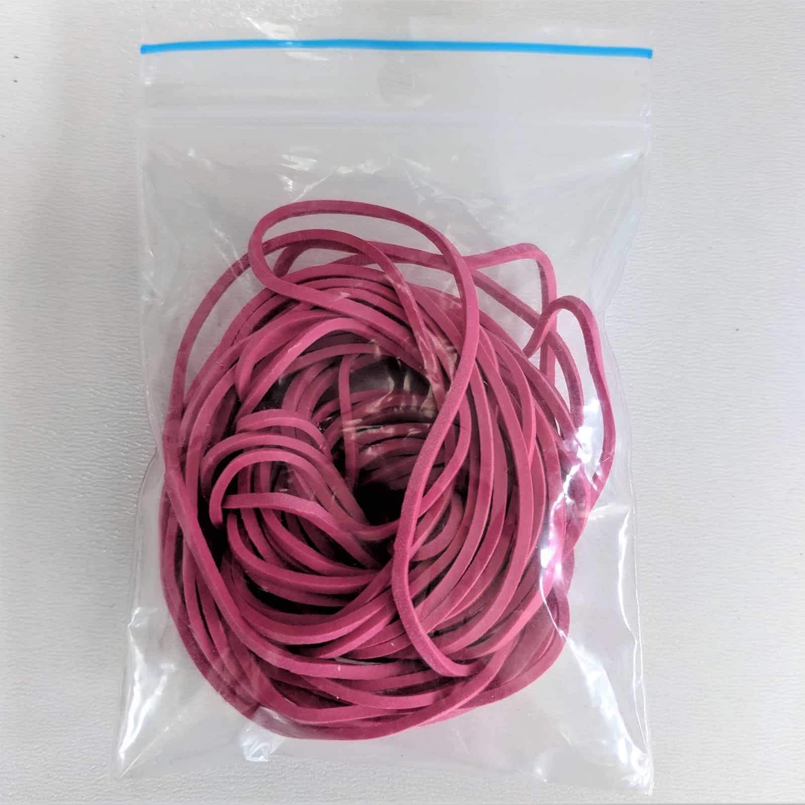 Gekleurde elastiekjes - Roze Groen Blauw Zwart - € 1,- per zakje