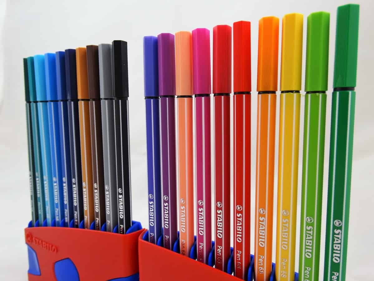 smal huiswerk regelmatig STABILO Pen 68 viltstift Colorparade 20 kleuren - Rood Blauw