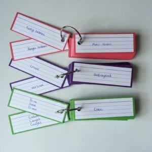 leren met flashcards woordkaartjes