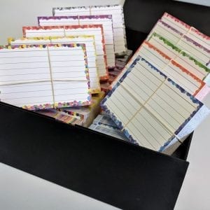 Zwarte cadeaubox confetti pakket 1500 flashcards side