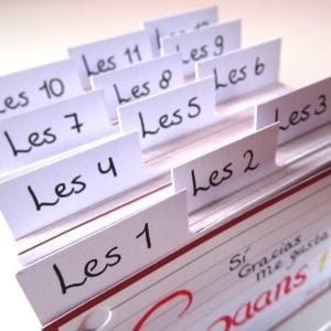 Tabbladen A7 formaat flashcards 12 stuks in boxje
