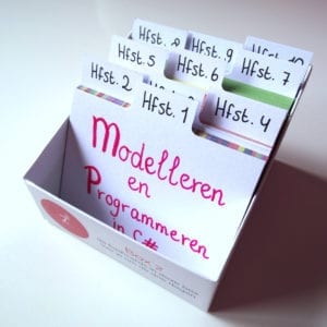 Tabbladen A7 formaat flashcards 12 stuks in boxje hoofdstukken