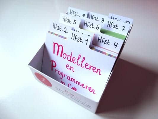 Tabbladen A7 formaat flashcards 12 stuks in boxje hoofdstukken