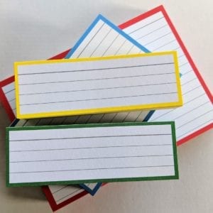 Proefpakket flashcards geel groen rood blauw