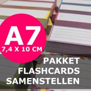 Pakket A7 flashcards samenstellen