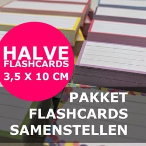 Pakket halve flashcards samenstellen