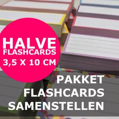 Pakket halve flashcards samenstellen