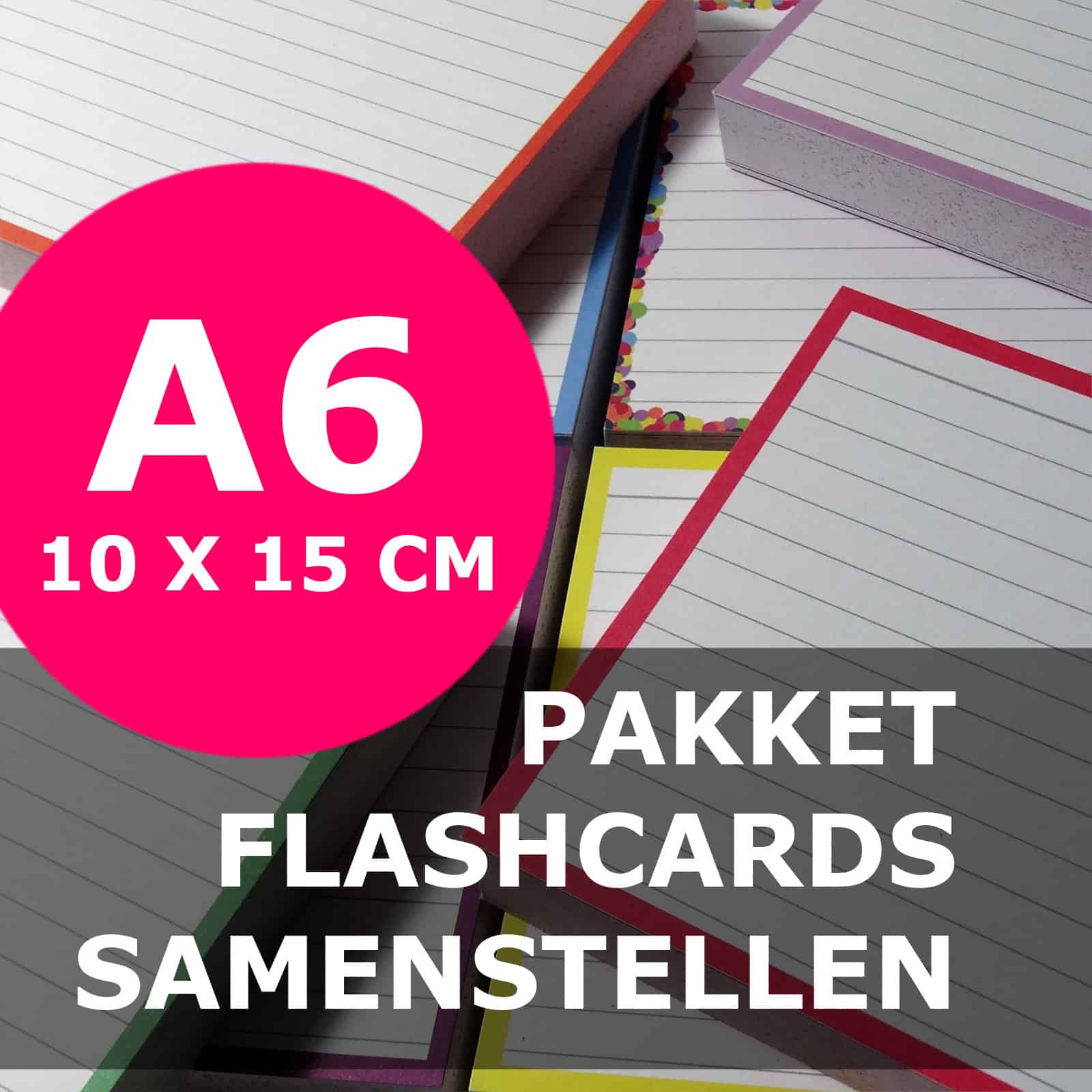 Pakket A6 flashcards samenstellen