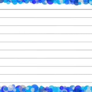Blauwe confetti flashcards achterzijde