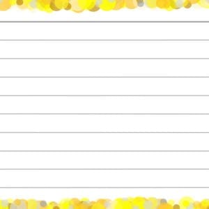 Gele confetti flashcards achterzijde