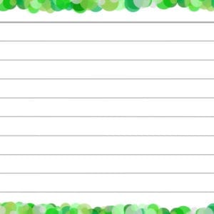 Groene confetti flashcards achterzijde