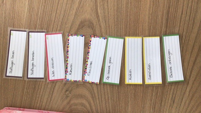 halve flashcards met dagindeling