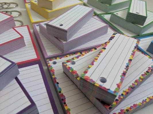 Combipakket Flashcards 500 A7 500 Half 500 A6 Geperforeerd 15 klikringen detail