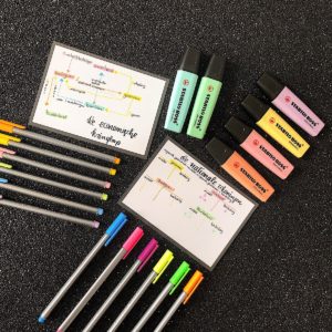 Blaco A6 flashcards met zwarte rand - economie