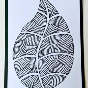 Flashcards Zwarte rand Zentangle Leaf Rotring