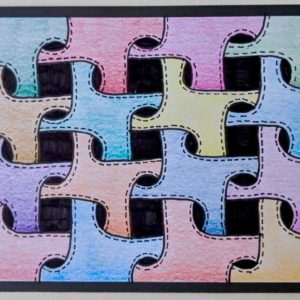 Flashcards zwarte rand puzzle