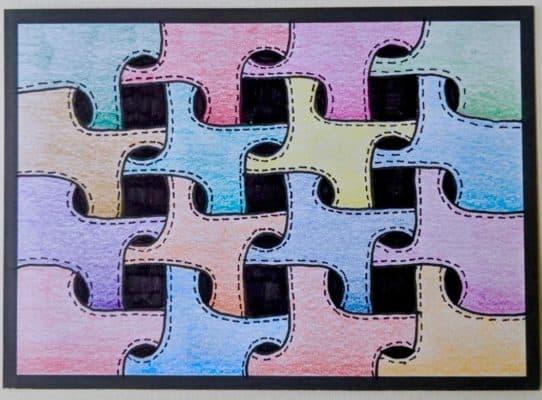 Flashcards zwarte rand puzzle