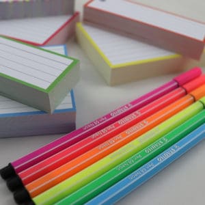 Cadeaupakket 150 A7 flashcards 150 Halve flashcards + Stabilo Pen 68 Neon - Main