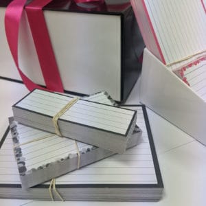 Handpicked by Nina flashcards pakket cadeaubox en zwarte flashcards half A7 en A6 formaat