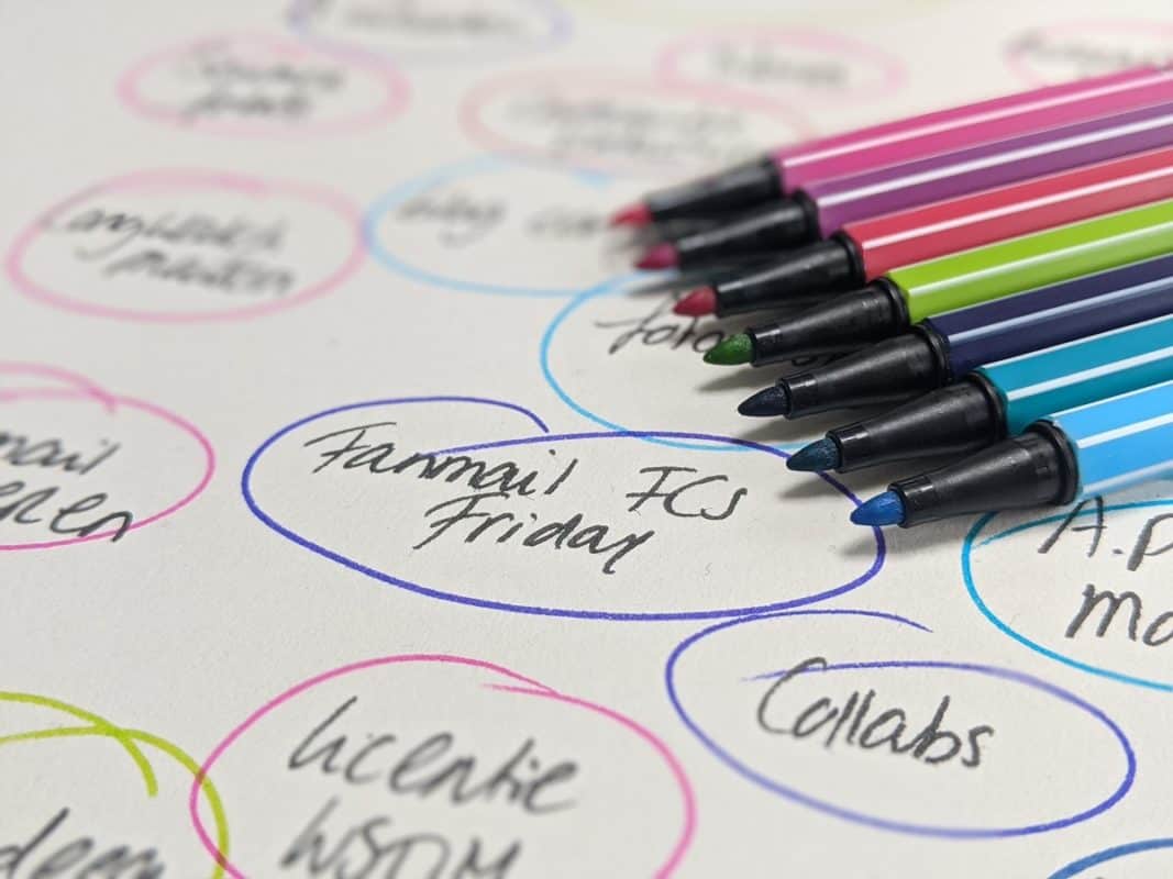 Braindump maken met kleurcodes