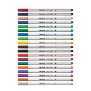 STABILO Pen 68 Brush Viltstiften Metal Case 25 stuks
