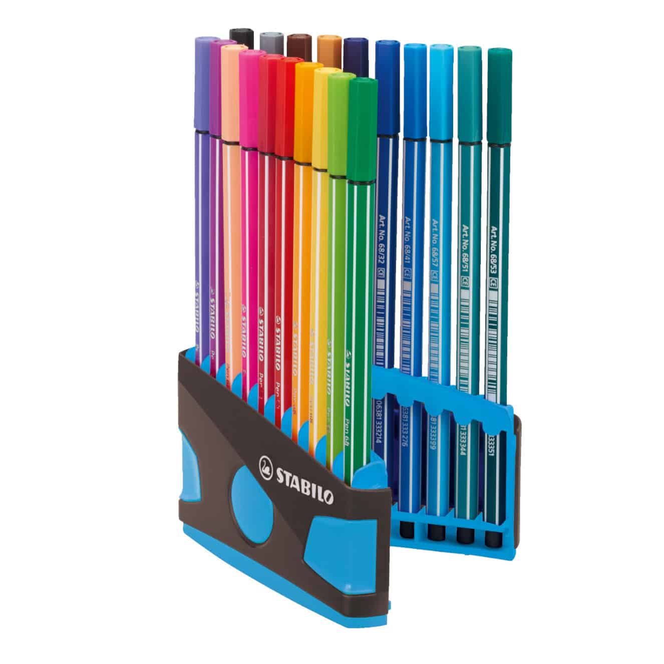 Specialist een miljoen hoop STABILO Pen 68 viltstift Colorparade 20 kleuren - Antraciet Blauw