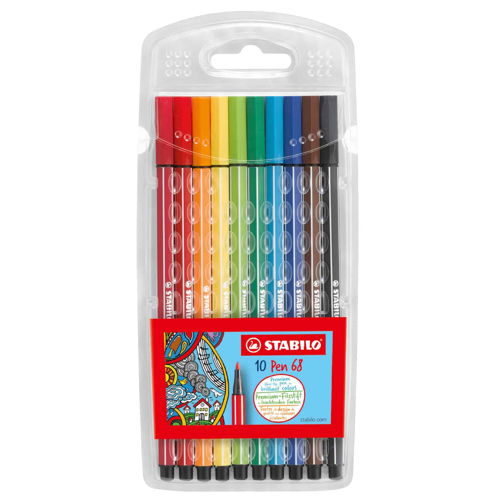 Rationalisatie Smash Rechtmatig STABILO Pen 68 viltstift etui - 10 kleuren -