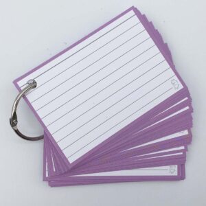 Leitner flashcards A7 - Lila met klikring en perforatie